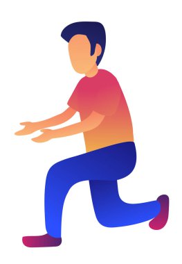 Dizimin vektör çizim üzerinde duran işadamı.