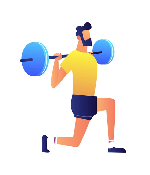 Athlet lifting barbell vector illustration. — Stock vektor