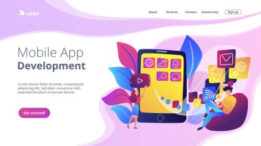 Mobil uygulama geliştirme vektör çizim