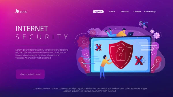 Illustration vectorielle de concept logiciel antivirus . — Image vectorielle