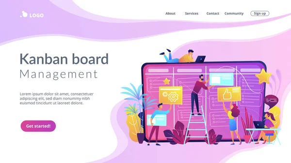 Kanban bestuur concept vectorillustratie. — Stockvector