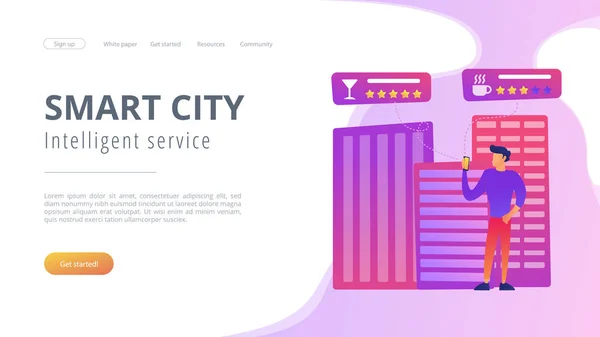 Intelligenta tjänster i smart city konceptet vektorillustration. — Stock vektor
