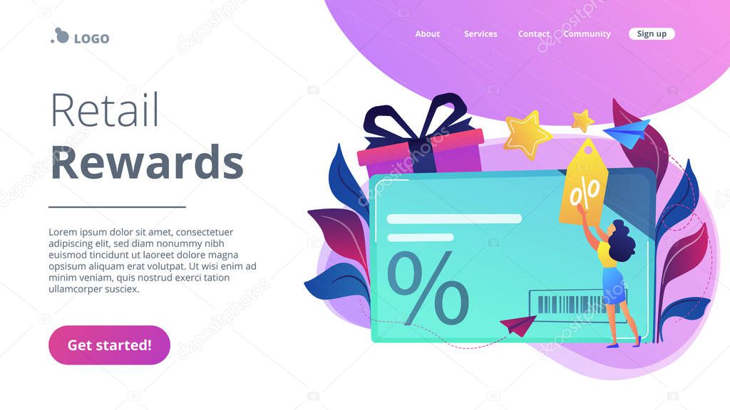 Discount and loyalty card concept vector illustration.