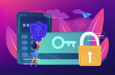 Güvenlik erişim kartı kavramı vektör çizim.