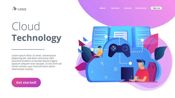 Wolk gaming concept vectorillustratie. — Stockvector