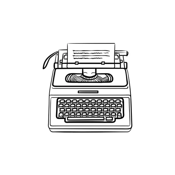 タイプライターの手の輪郭を描かれた落書きアイコン. — ストックベクタ