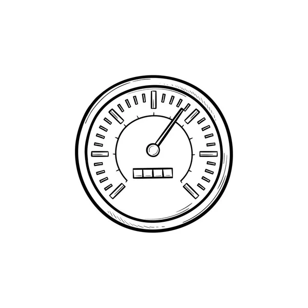 Compteur de vitesse dessiné à la main contour icône doodle . — Image vectorielle