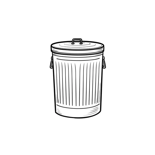 Lixo bin mão desenhada esboço doodle ícone . — Vetor de Stock