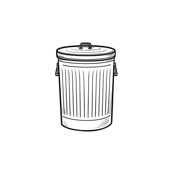 Trash bin χέρι διάρθρωσης doodle εικονίδιο. — Διανυσματικό Αρχείο