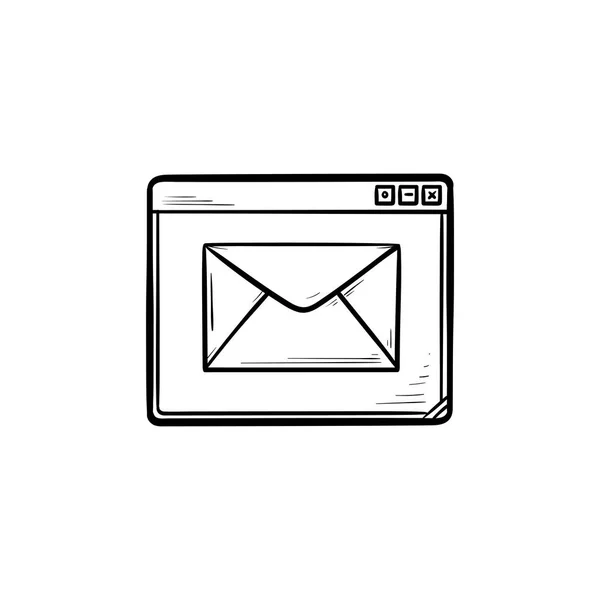 Message du navigateur dessiné à la main contour icône doodle . — Image vectorielle