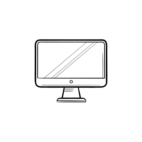 Monitor dibujado a mano icono doodle contorno . — Vector de stock
