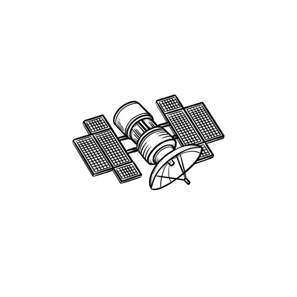 Icona di scarabocchio disegnata a mano satellitare . — Vettoriale Stock