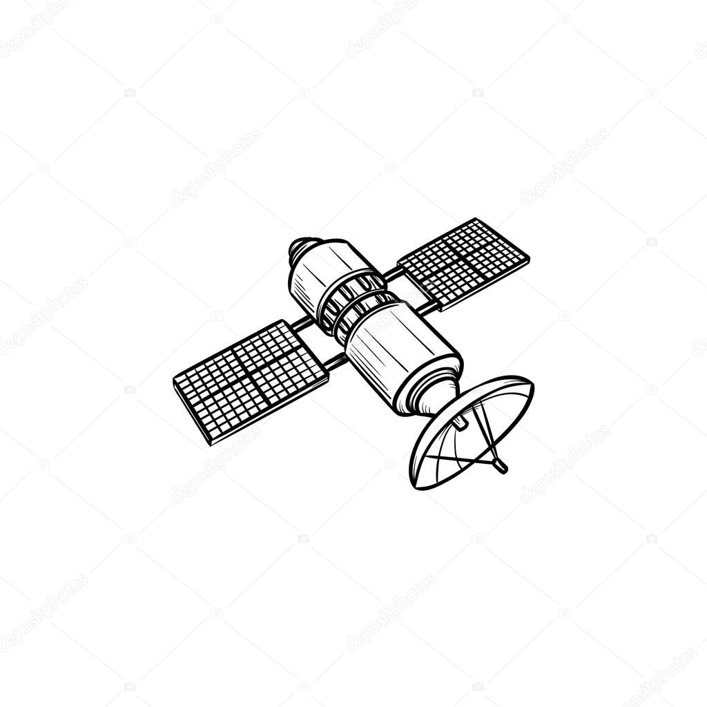 Satellite hand drawn outline doodle icon.