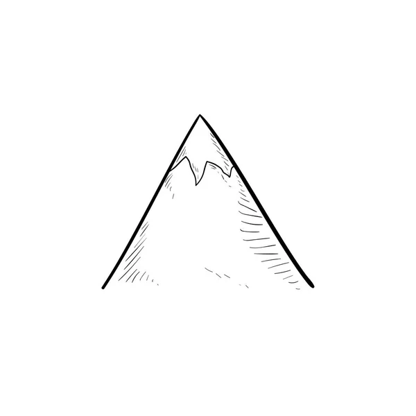 Χιόνι στο βουνό κορυφή χέρι διάρθρωσης doodle εικονίδιο. — Διανυσματικό Αρχείο