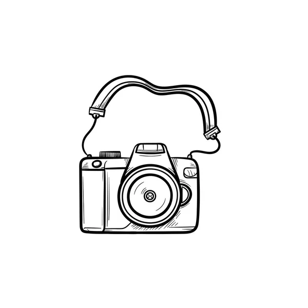 Foto camera hand getrokken schets doodle pictogram. — Stockvector