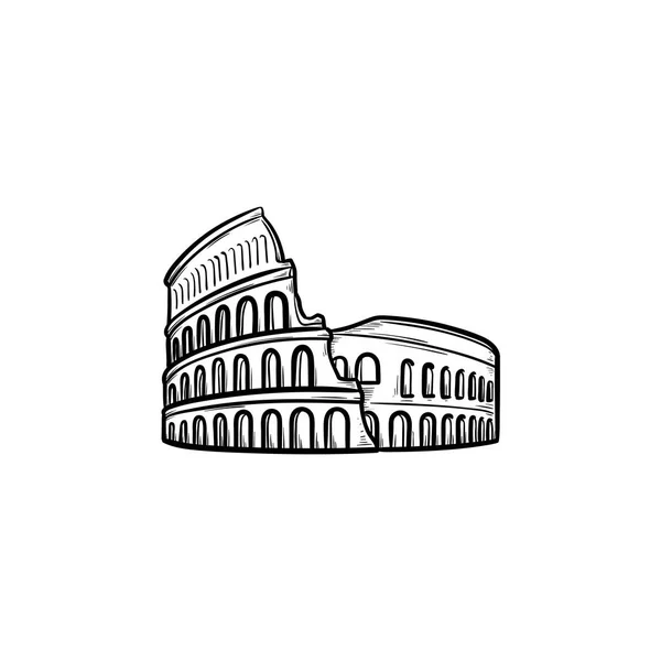 Roma Kolezyum el çizilmiş anahat doodle simgesi. — Stok Vektör
