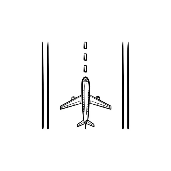 Ikone der Landebahn am Flughafen. — Stockvektor