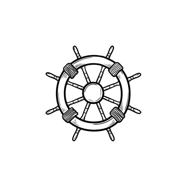 Statek kierownicy ręcznie rysowane konspektu doodle ikona. — Wektor stockowy