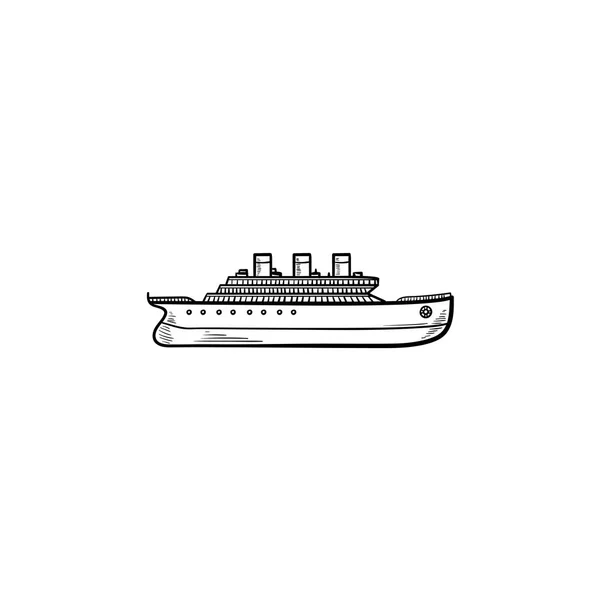 Ship hand drawn outline doodle icon. — Stock Vector