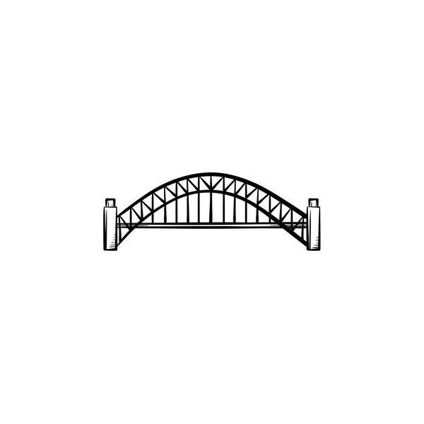 Bridge hand drawn outline doodle icon.