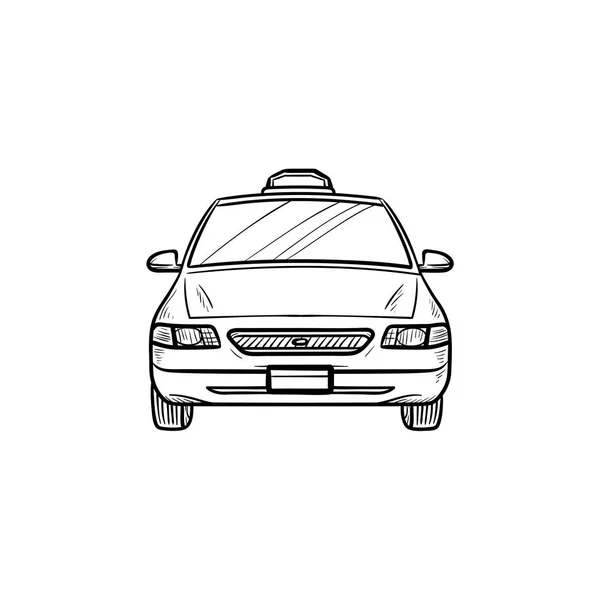 Taxi hand drawn outline doodle icon. — Stock Vector