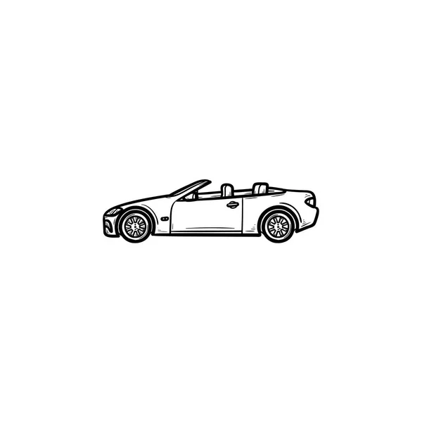 Convertible coche dibujado a mano esbozo garabato icono . — Vector de stock