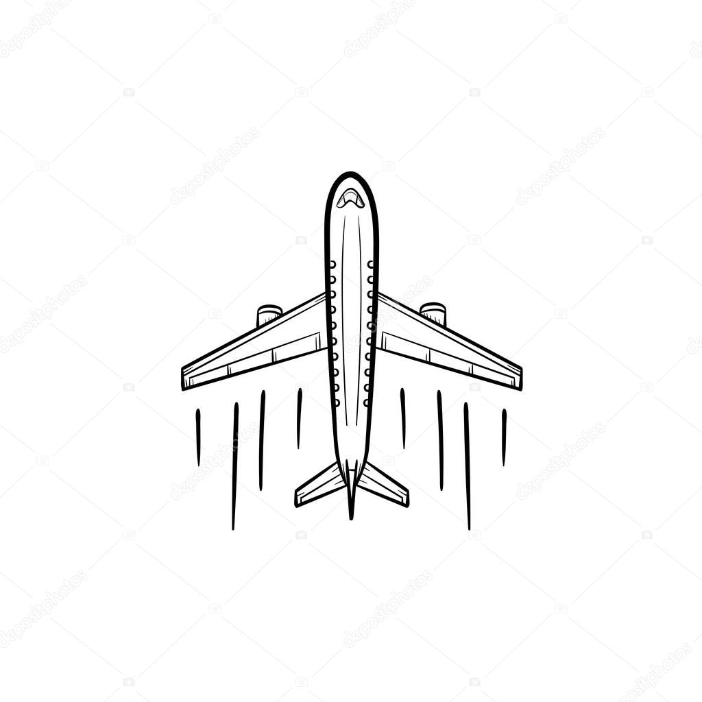 Airplane hand drawn outline doodle icon.