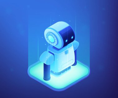 Robotik teknoloji kavramı vektör izometrik çizim.