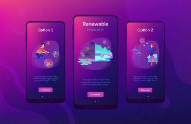Yenilenebilir kaynak UI Ux app arabirimi şablonu.