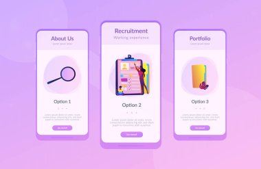 İş görüşmesi app arabirimi şablonu.
