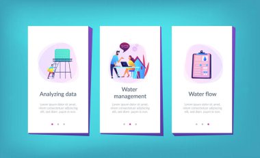 Water management smart city app interface template. clipart