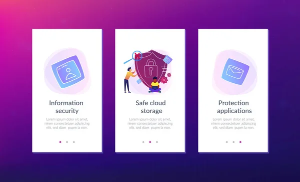 Шаблон інтерфейсу додатка безпеки хмарних обчислень . — стоковий вектор