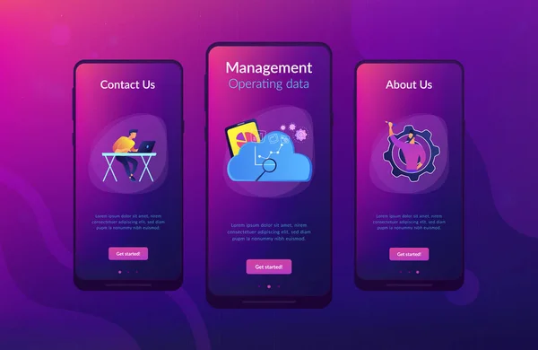 Šablona rozhraní app Cloud management. — Stockový vektor