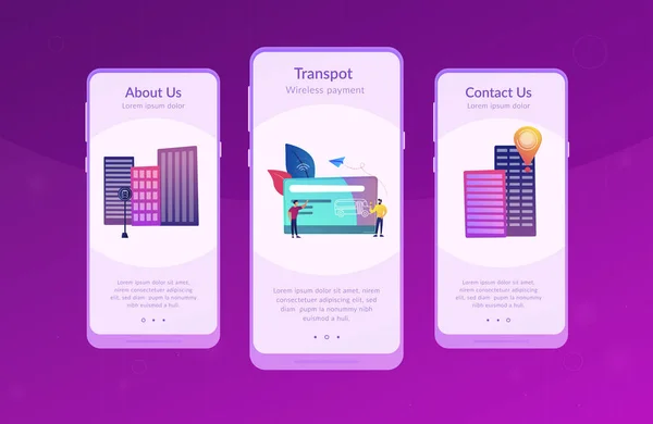 Δημόσιες συγκοινωνίες ταξιδιωτική κάρτα πρότυπο διασύνδεσης κάρτας app. — Διανυσματικό Αρχείο