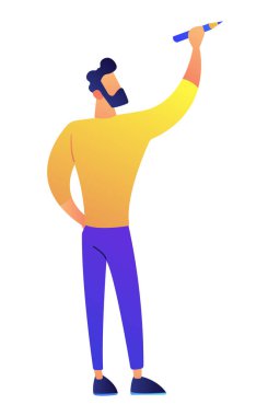 Kalem vektör çizim ile çizim Tasarımcısı.