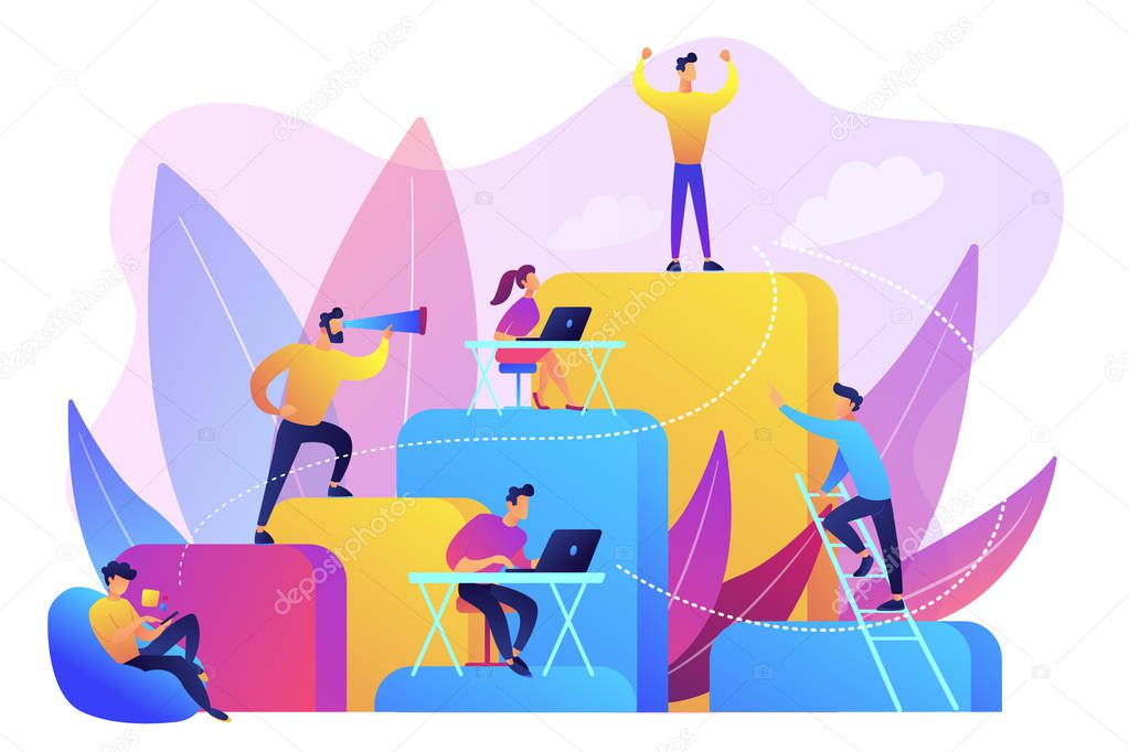 Corporate ladder concept vector illustration.