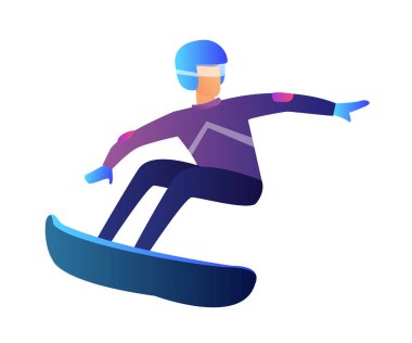 Snowboard vektör çizim sürme.