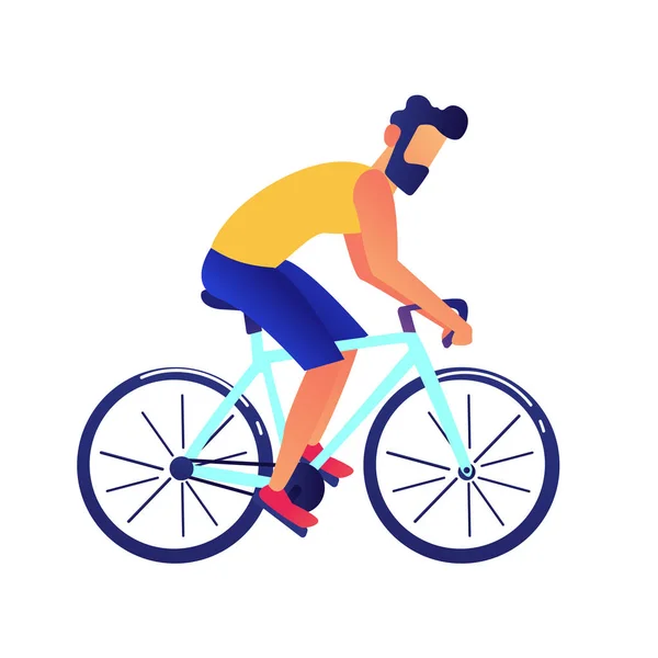 Empresário montando uma bicicleta vetor ilustração . — Vetor de Stock