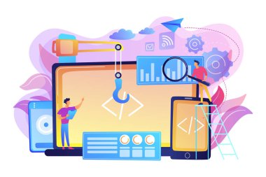 Çapraz platform geliştirme kavramı vektör çizim.