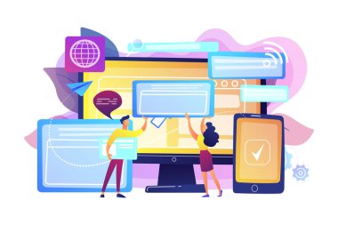 Çapraz tarayıcı uyumluluğu kavramı vektör çizim.