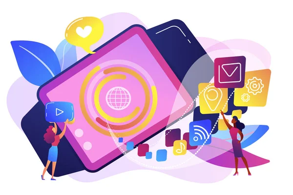 SmartWatch app kavramı vektör çizim.