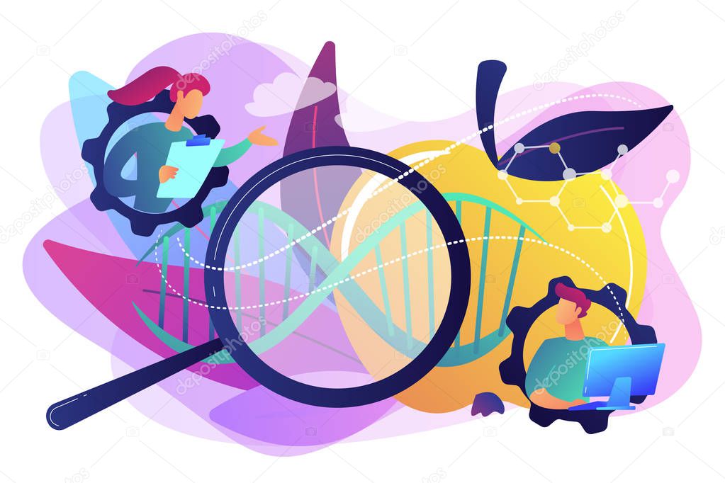Genetically modified foods concept vector illustration.