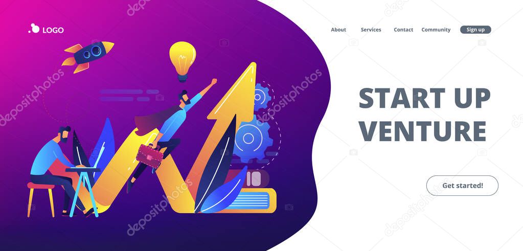 Start up launch concept landing page.