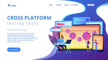 Çapraz platform hata kurma konsepti iniş sayfası.
