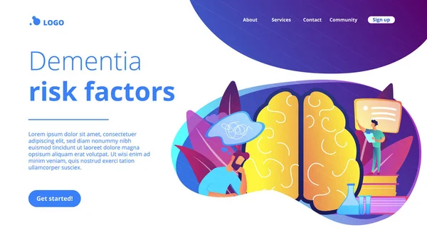 Alzheimer-Konzept Landing Page. — Stockvektor