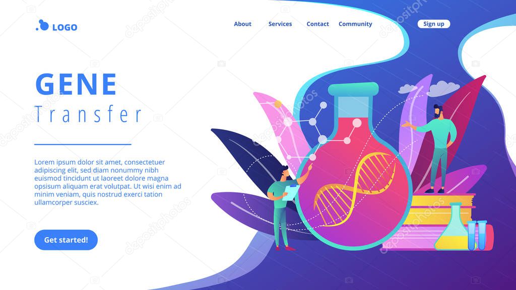Gene therapy concept landing page.