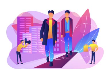 Mens stil ve moda kavramı vektör çizim.