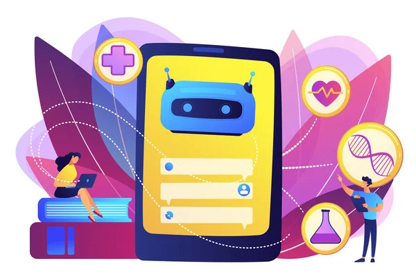 Chatbot im Gesundheitswesen Vektor Illustration. — Stockvektor