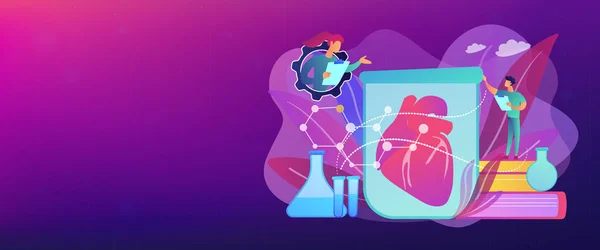 En-tête de bannière de concept d'organes cultivés en laboratoire. — Image vectorielle