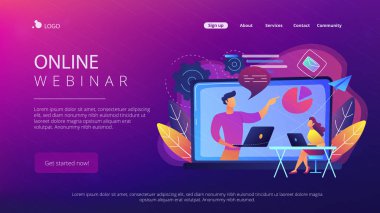 Online webinar açılış sayfası.